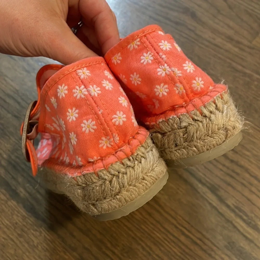 FREE PEOPLE SURFSIDE DAISY PRINT MARY JANE ESPADRILLES TANGERINE ORANGE EU39 NEW - Picture 9 of 12